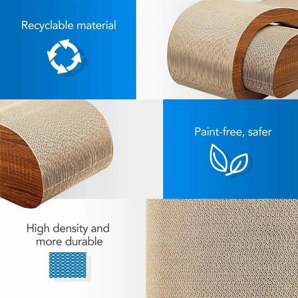2 in 1 Cat Scratching Lounge Bed Extra Wide Recyclable Cardboard Furniture