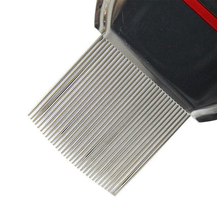 Stainless steel flea comb for effective lice and nit removal in pets