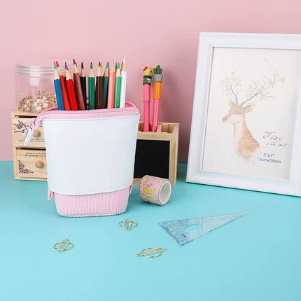 Stretchable Canvas Pencil Case Cute Korean Style Variable Pull-down Pen Holder