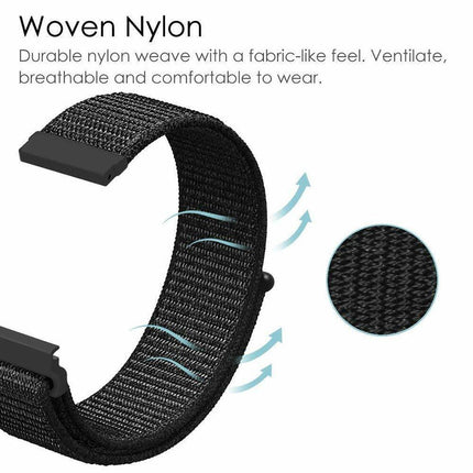 20mm Nylon Braided Sport Loop Velcro Watch Band Strap Compatible Replacement