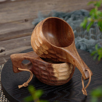 Walnut Wooden Coffee Cup Nordic Style Single Hole Solid Wood Anti-scalding Cup