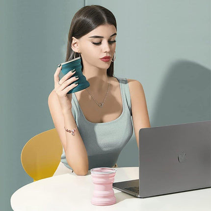 Silicone Folding Travel Mug Portable Retractable Collapsible Mug Outdoor Camping