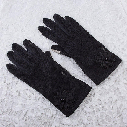 6 Colours Women UV Protection Lace Gloves Touchscreen Non-Slip Driving Gloves