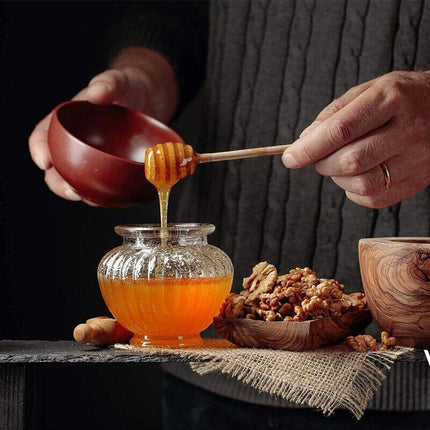 30PCS Mini Wooden Honey Dipper Stick for Honey Jar Dispense Drizzle Party Favors - Aimall