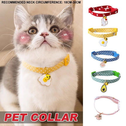 Adjustable Pet Collar with Buckle and Bell for Kitten and Dog Wearable Accessory