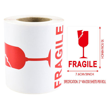 Fragile Sticker Handle with Care Logistics Warning Label for Goods Packaging Use