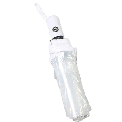 Transparent Folding Umbrella Compact Tri Fold Design Clear Rain Protection Cover