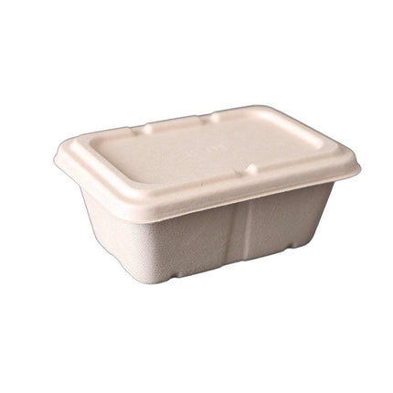 50PCS Square Disposable Lunch Box Thickened Takeout Salad Bowl Natural Colour