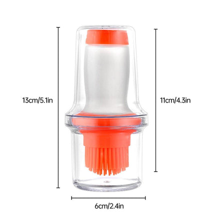 Kitchen Oil Dispenser Brush with Storage Lid Cooking Basting Sauce Tool Set