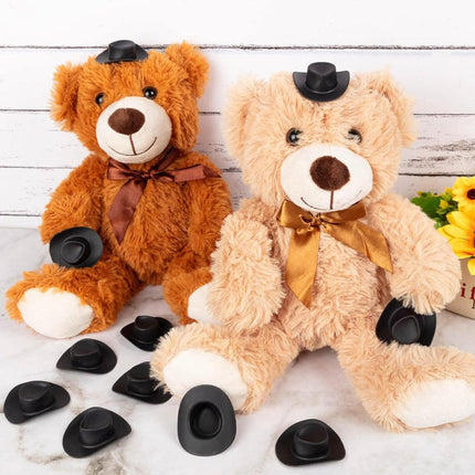 50PCS Mini Toy Cowboy Hats for Dolls Plastic Western Party Decoration Accessory