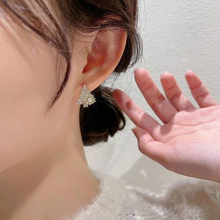 Christmas Tree Stud Earrings Women Festive Holiday Jewelry Gift Accessories