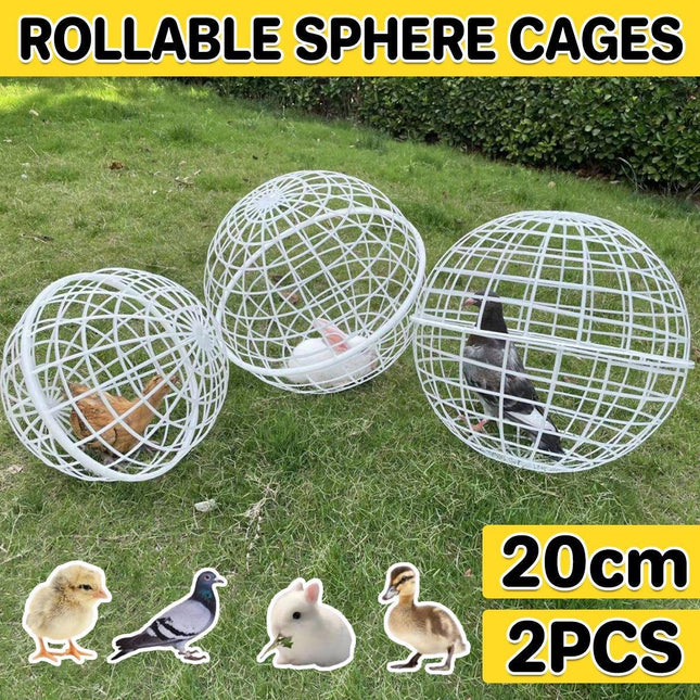 2pcs Rollable Round Cage Small Animals Durable Housing Pet Protection Enclosure
