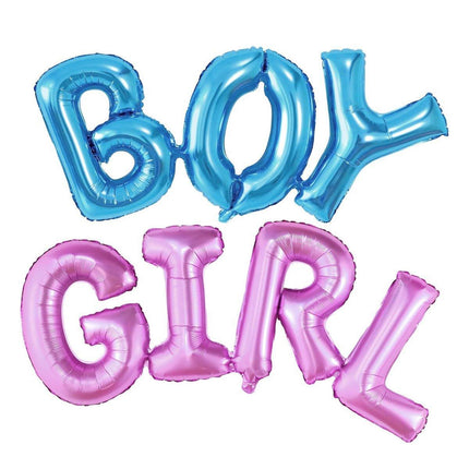 4PCS Gender Reveal Balloons and Silk Curtain Party Decor Boy Girl Theme Supplies