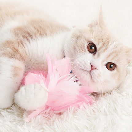 4PCS Cat Teaser Stick with Bells Feathers Bite-resistant Long Rod Toy Supplies