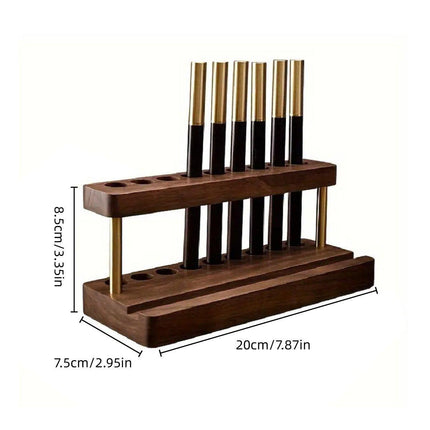 Wooden Desktop Organizer Knife Storage Rack Mobile Phone Stand Stationery Holder