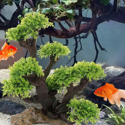 Fish Tank Decoration Resin Crafts Rockery Sunken Wood Moss Water Grass Tree