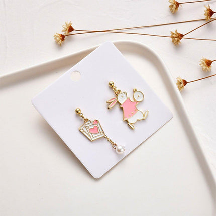 Geometric Cartoon Earrings Cute Fun Fashion Jewelry Gift for Daily Wear