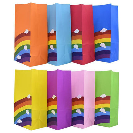 80PCS Kraft Paper Party Bag Seal Birthday Favor Kids  Rainbow Candy paper bags Aimall