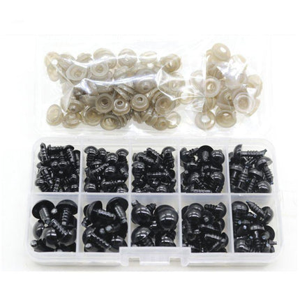 100x Teddy Plush Doll Black Plastic Safety Eyes DIY Toy Crafts Kit 6-12mm NEW - Aimall