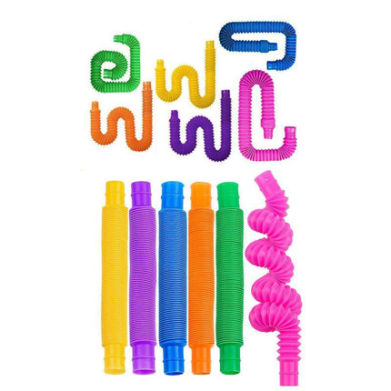 6Pcs Fidget Pop Tube Pip Sensory Stress Game Relief Toys Kids Tools Adults Chain - Aimall
