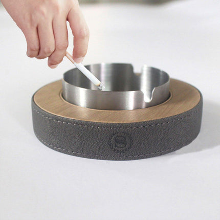Leather Tissue Box Holder Decorative Storage Box with Ashtray for Hotel Use