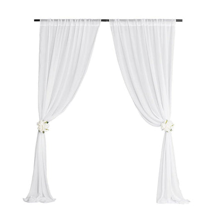 Sheer Voile Curtains Rod Pocket Window Panel for Bedroom 140cm x 230cm Drapes