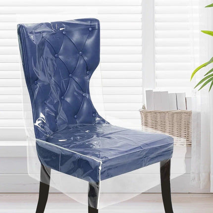 Elastic PVC Dining Chair Cushion Cover Universal Seat Protector with Backrest