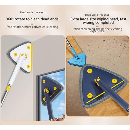 Adjustable Rotating Triangle Mop Wet Dry Dual-use Household Mop with Scraper