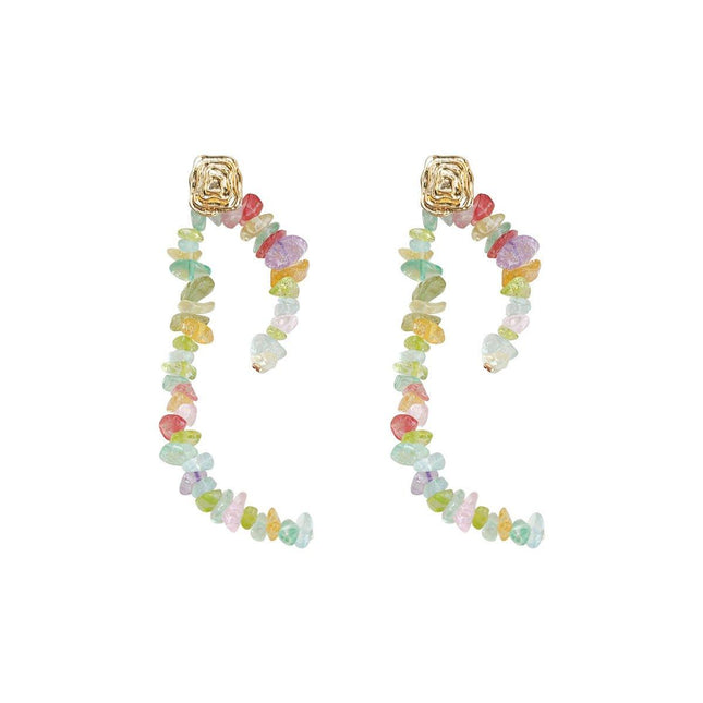 Colourful Irregular Square Tassel Earrings Trendy Fashion Jewelry for Women Gift