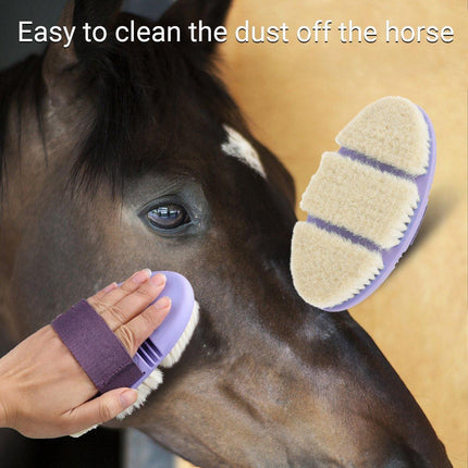 Oval Bendable Horse Grooming Brush Cleaning Shedding Massage Care Supplies