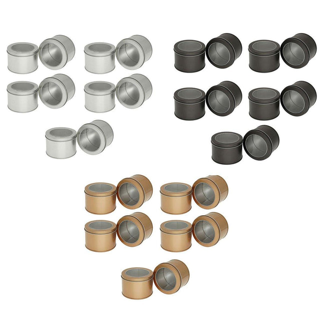 10pcs Open Window Cake Tin Box Bakery Biscuit Packaging Storage Tin Box Set