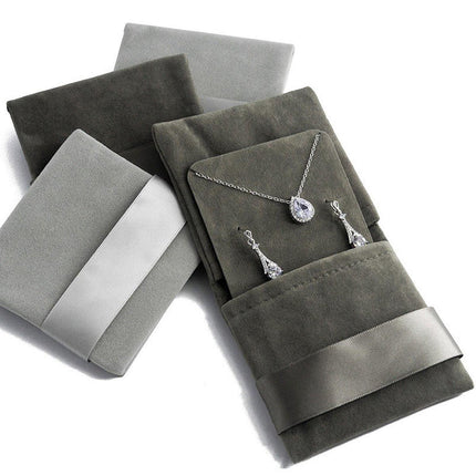 5pcs Flannel Jewellery Bags Drawstring Pouches for Storing Jewellery Accessories