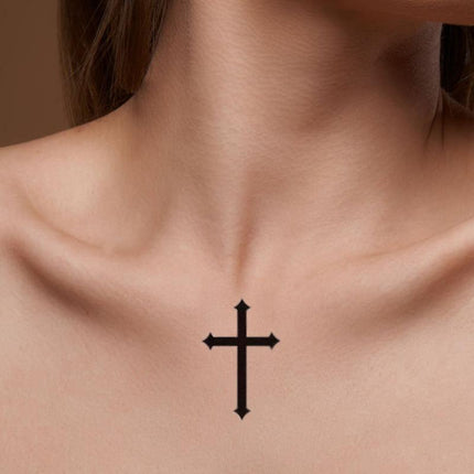 Temporary Cross Crucifix Tattoo Sticker Waterproof Body Art Fake Tattoo Decal - Aimall