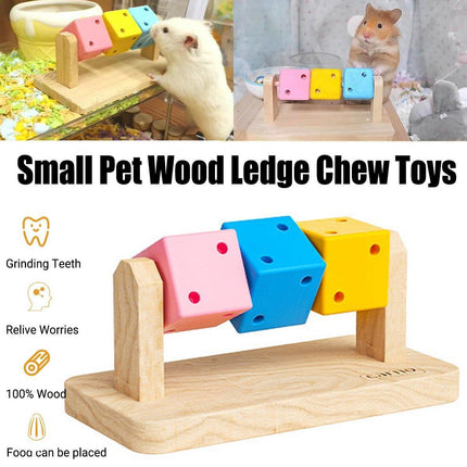 Interactive Hamster Cube Toy Wood Hamster Chew Cube Relieve Boredom Gift