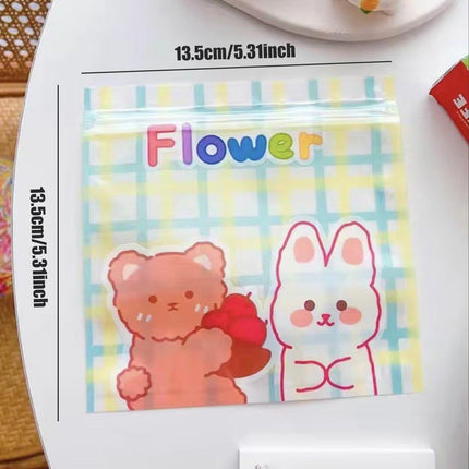 100pcs Cute Cartoon Ziplock Bags for Snacks Candy Cookies Plastic Storage Bags