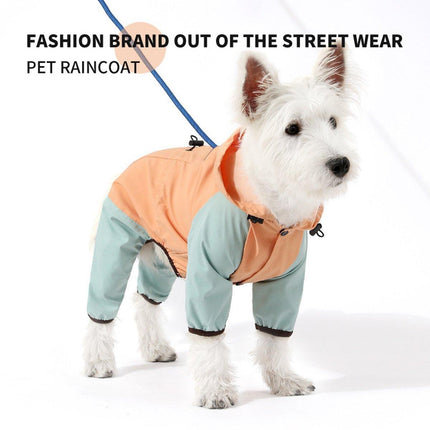 Waterproof Four Foot Dog Raincoat for Small Medium Large Dogs Pet Rainy Day Coat