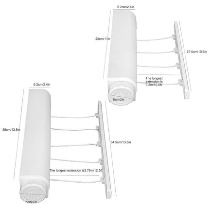 Wall Mounted Clothes Hanger Dryer Clothesline Laundry Washing Line Drying Rack