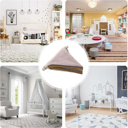 2PCS Triangle Bunting Flag Garland Hanging Flag Banner for Wedding Parties