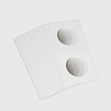 50x 33mm CARDBOARD COIN HOLDERS Staple Coin Holder Display Clear Window Folder - Aimall