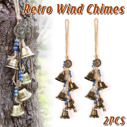 2X Witch Bells Protection For Door Knob Hanger Wind Chimes Clear Negative Energy