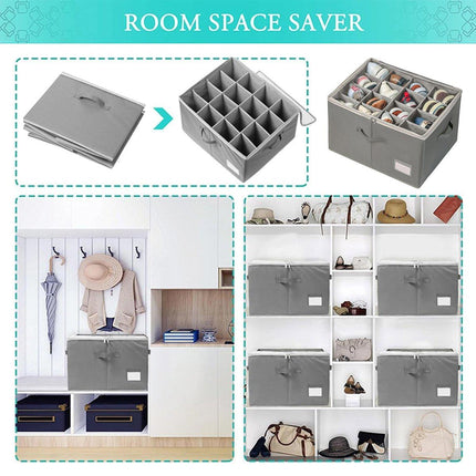 Foldable Shoe Box Household Organizer with Compartments for Storage and Shoes