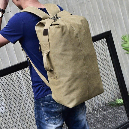 Large Capacity Travel Backpack for Men Outdoor Sports Bag Canvas Rucksack