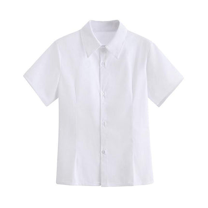 Japanese Women Girls JK Uniform Short Sleeve Shirts Tops Blouse Pleated Skirts - Aimall
