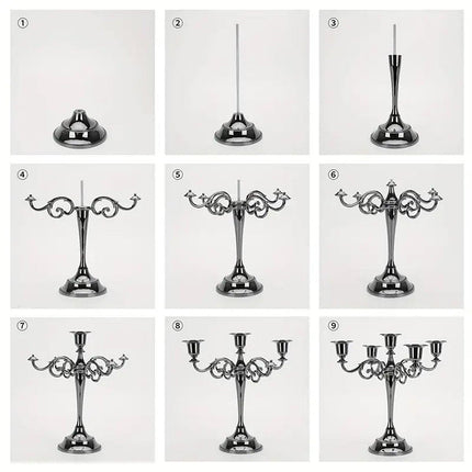 3/5 Arms Alloy Candle Holder Stand Candlesticks Candelabra Wedding Home Decor