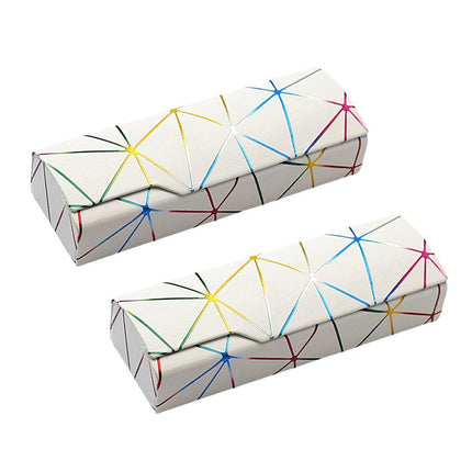 2PCS Lattice Pattern Glasses Case with Snap Closure and Anti-pressure Design