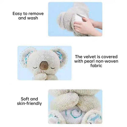 Luminous Sleeping Koala Plush Toy with Music for Early Learning and Soothing