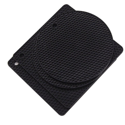 4pcs Silicone Honeycomb Heat Resistant Mats Table Cup Pot Coasters Home Kitchen