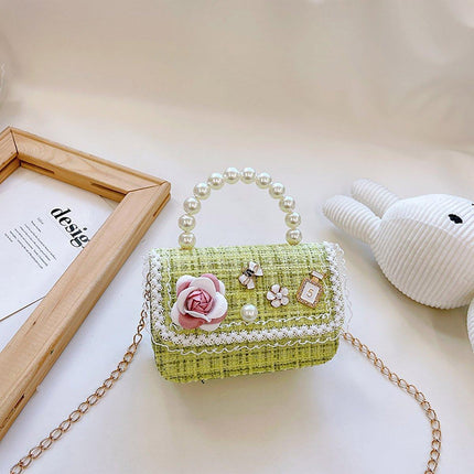 Girls Small Square Princess Handbag Chain Shoulder Bag Kids Messenger Bag