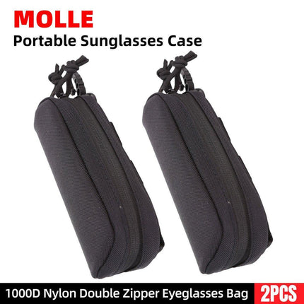 2pcs Nylon Hard Shell Glasses Case Protective Eyewear Storage Organizer Box