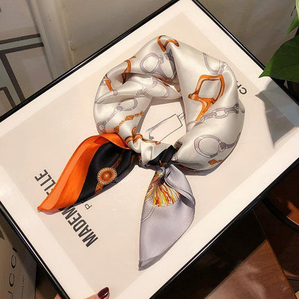 Square Silk Feel Satin Scarf Small Vintage Head Neck Hair Tie Band Women Elegant - Aimall